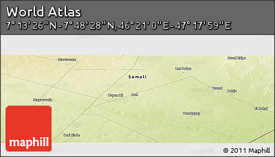 Physical Panoramic Map of the Area around 7° 30' 57" N, 46° 49' 30" E