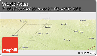 Physical Panoramic Map of the Area around 7° 30' 57" N, 46° 49' 30" E