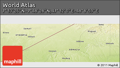 Physical Panoramic Map of the Area around 7° 30' 57" N, 47° 40' 29" E