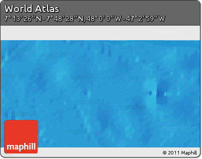 Political 3D Map of the Area around 7° 30' 57" N, 47° 31' 29" W