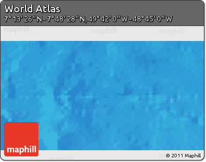 Shaded Relief 3D Map of the Area around 7° 30' 57" N, 49° 13' 30" W