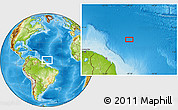 Physical Location Map of the area around 7° 30' 57" N, 49° 13' 30" W