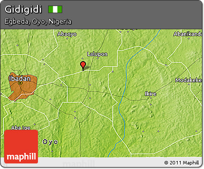 Physical 3D Map of Gidigidi