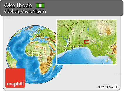 Physical Location Map of Oke Ibode