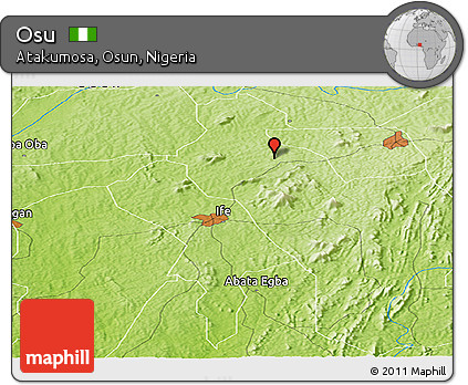 Physical Panoramic Map of Osu