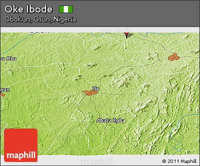 Physical Panoramic Map of Oke Ibode