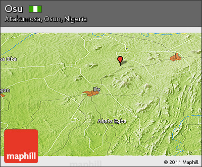 Physical Panoramic Map of Osu