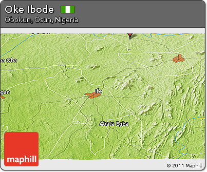 Physical Panoramic Map of Oke Ibode