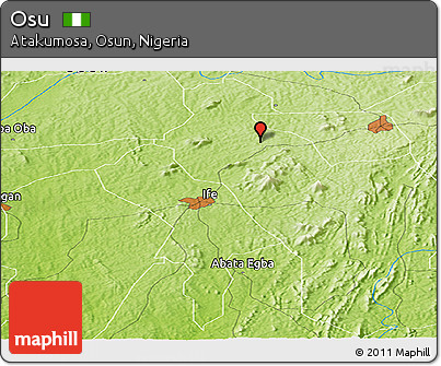 Physical Panoramic Map of Osu
