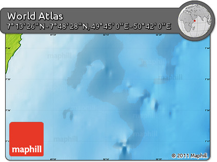 Physical Map of the Area around 7° 30' 57" N, 50° 13' 30" E