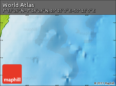 Physical Map of the Area around 7° 30' 57" N, 50° 13' 30" E