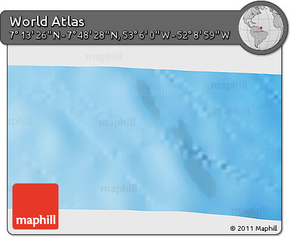 Physical 3D Map of the Area around 7° 30' 57" N, 52° 37' 30" W