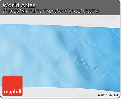 Physical 3D Map of the Area around 7° 30' 57" N, 52° 37' 30" W