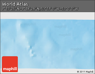 Physical 3D Map of the Area around 7° 30' 57" N, 53° 28' 30" W