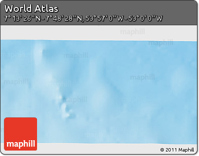Physical 3D Map of the Area around 7° 30' 57" N, 53° 28' 30" W