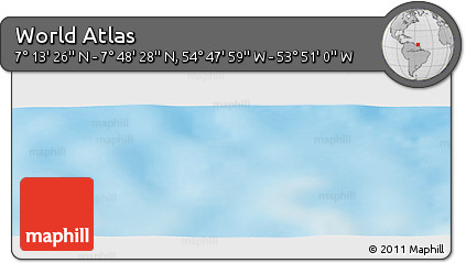 Physical Panoramic Map of the Area around 7° 30' 57" N, 54° 19' 30" W