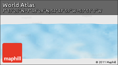 Physical Panoramic Map of the Area around 7° 30' 57" N, 54° 19' 30" W