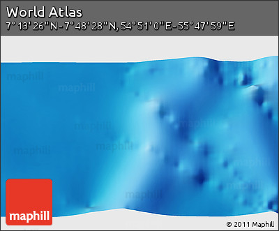 Physical 3D Map of the Area around 7° 30' 57" N, 55° 19' 30" E
