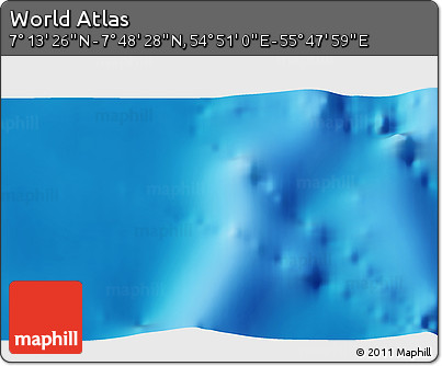 Physical 3D Map of the Area around 7° 30' 57" N, 55° 19' 30" E
