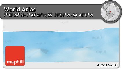 Physical Panoramic Map of the Area around 7° 30' 57" N, 55° 10' 29" W