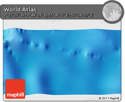 Physical 3D Map of the Area around 7° 30' 57" N, 56° 10' 29" E