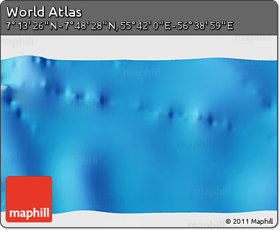 Physical 3D Map of the Area around 7° 30' 57" N, 56° 10' 29" E