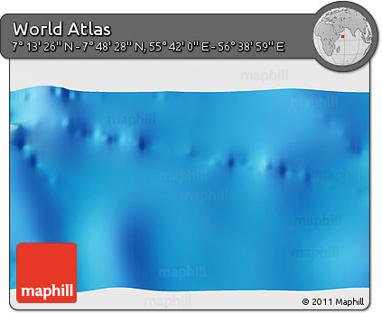 Shaded Relief 3D Map of the Area around 7° 30' 57" N, 56° 10' 29" E