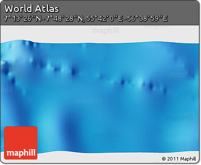 Shaded Relief 3D Map of the Area around 7° 30' 57" N, 56° 10' 29" E
