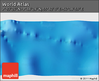 Shaded Relief 3D Map of the Area around 7° 30' 57" N, 56° 10' 29" E