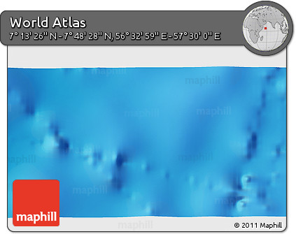Physical 3D Map of the Area around 7° 30' 57" N, 57° 1' 29" E