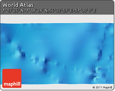 Physical 3D Map of the Area around 7° 30' 57" N, 57° 1' 29" E