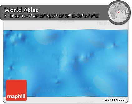 Physical 3D Map of the Area around 7° 30' 57" N, 57° 52' 30" E