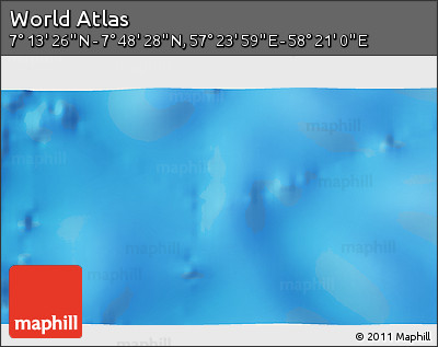 Physical 3D Map of the Area around 7° 30' 57" N, 57° 52' 30" E