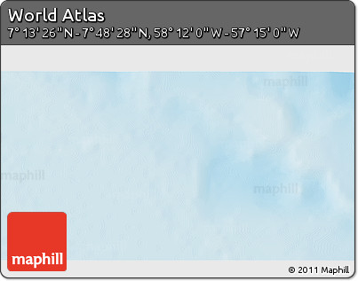 Physical 3D Map of the Area around 7° 30' 57" N, 57° 43' 30" W