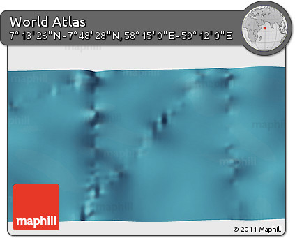 Satellite 3D Map of the Area around 7° 30' 57" N, 58° 43' 30" E