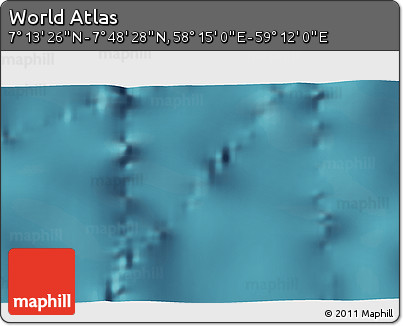 Satellite 3D Map of the Area around 7° 30' 57" N, 58° 43' 30" E