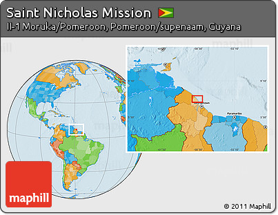 Political Location Map of Saint Nicholas Mission