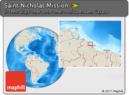 Shaded Relief Location Map of Saint Nicholas Mission