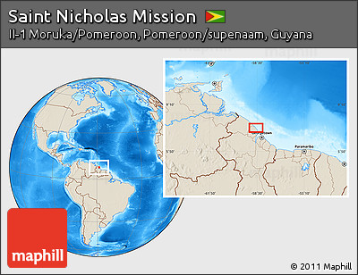 Shaded Relief Location Map of Saint Nicholas Mission