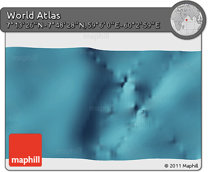 Satellite 3D Map of the Area around 7° 30' 57" N, 59° 34' 30" E