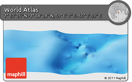Physical Panoramic Map of the Area around 7° 30' 57" N, 59° 34' 30" E