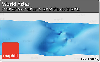 Physical Panoramic Map of the Area around 7° 30' 57" N, 59° 34' 30" E