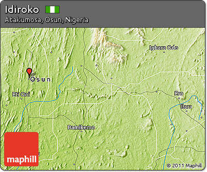 Physical 3D Map of Idiroko