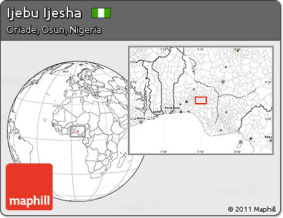 Blank Location Map of Ijebu Ijesha