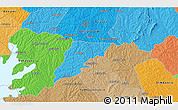 Political 3D Map of the area around 7° 30' 57" N, 5° 1' 30" W