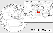 Blank Location Map of the area around 7° 30' 57" N, 5° 1' 30" W