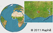 Satellite Location Map of the area around 7° 30' 57" N, 5° 1' 30" W