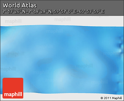 Physical 3D Map of the Area around 7° 30' 57" N, 60° 25' 29" E