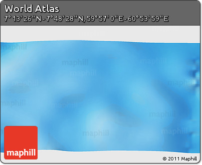 Physical 3D Map of the Area around 7° 30' 57" N, 60° 25' 29" E