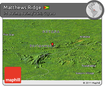 Satellite Panoramic Map of Matthews Ridge